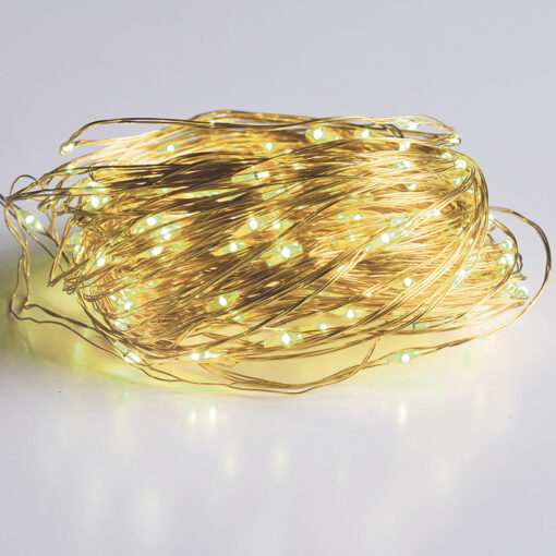 300 LED ΛΑΜΠΑΚΙΑ ΣΕΙΡΑ ΘΕΡΜΟ ΛΕΥΚΟ ΧΡΥΣΟ ΚΑΛΩΔ ΧΑΛΚΟΥ ΑΝΤΑΠΤΟΡ(3VDC) & 8 ΠΡΟΓΡΑΜ IP44  30m+3m 7.2W ACA – X01300132