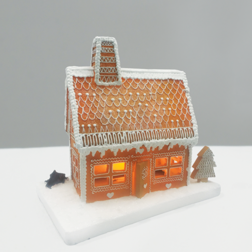 LED WW ΔΙΑΚ/ΚΟ GINGERBREAD ΣΠΙΤΙ ΛΕΥΚΟ&ΚΑΦΕ 3ΑΑ(ΜΠΑΤ)25Χ15Χ23CM ACA – X0323