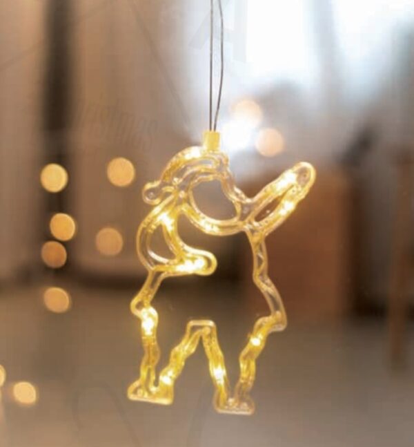 WINDOW PLASTIC SANTA 10 LED ΛΑΜΠΑΚΙΑ  WW ΜΠΑΤ. (3ΧΑΑΑ) IP20 13X20.5CM ACA – X04151105