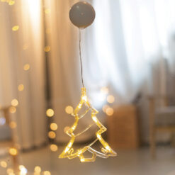 WINDOW PLASTIC CHRISTMAS TREE 10 LED ΛΑΜΠΑΚΙΑ  WW ΜΠΑΤ. (3ΧΑΑΑ) IP20 9X16CM ACA – X04151106
