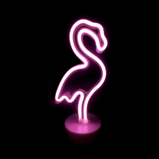 ΦΛΑΜΙΝΓΚΟ, 49 NEON LED ΛΑΜΠΑΚΙΑ ΜΕ ΜΠΑΤΑΡΙΑ (3xAA)/USB, ΡΟΖ, IP20, 16x10x28.5cm ACA – X04497314