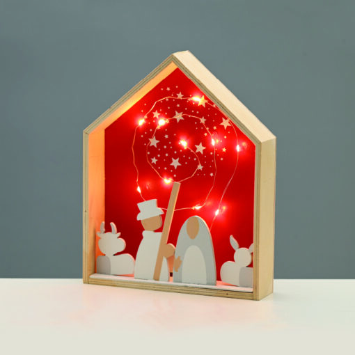 WOODEN HOUSE  10 LED ΛΑΜΠ ΚΑΛΩΔΙΟ ΧΑΛΚΟΥ ΘΕΡΜΟ ΣΤΑΘΕΡΟ ΜΠΑΤ (2ΧΑΑA) 20*4,5*25cm IP20 ACA – X0511126