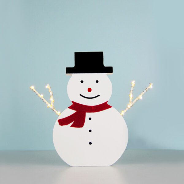 WOODEN SNOWMAN 12 ΜΙΝΙ LED WW ΛΑΜΠΑΚΙΑ ΜΠ/ΡΙΕΣ (2ΑΑ) IP20 17X2.3X16CM ACA – X05121107