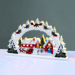 WOODEN HOUSE 15 LED ΛΑΜΠ ΘΕΡΜΟ ΣΤΑΘΕΡΟ ΜΠΑΤ (2ΧΑΑA) 30*5*19cm IP20 ACA – X05151131