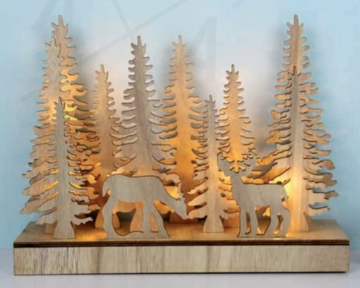 PLYWOOD CHRISTMAS TREE 2 22 LED WW Λ/ΚΙΑ ΜΠ/ΡΙΕΣ (2AA) IP20 30X8X23CM ACA – X05221105