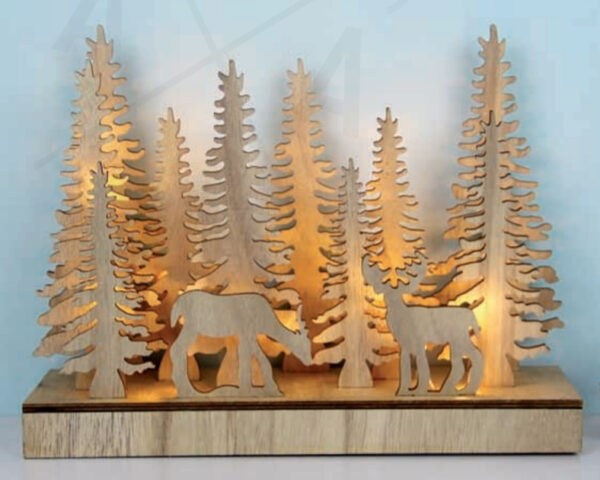 PLYWOOD CHRISTMAS TREE 2 22 LED WW Λ/ΚΙΑ ΜΠ/ΡΙΕΣ (2AA) IP20 30X8X23CM ACA – X05221105