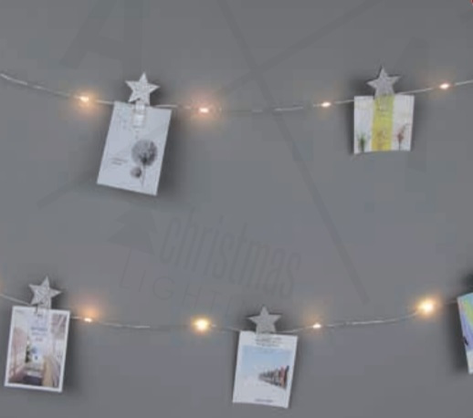 12 GLITTER STAR CLIPS, 25 LED WW Λ/ΚΙΑ ΑΣΗΜΙ ΧΑΛΚΟΣ ΜΠ/ΡΙΕΣ (3xAA), IP20, 240+30cm, ΔΙΑΦ. ΚΑΛ. Τ ACA – X05251111