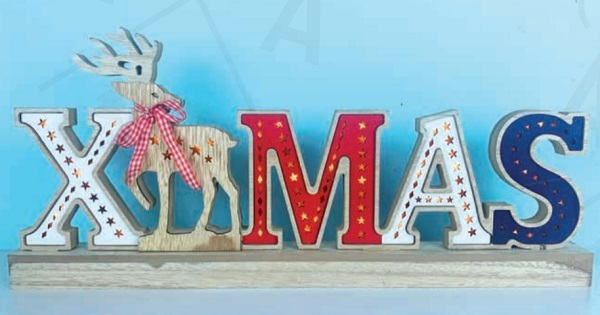 WOODEN X-MAS 2 26 MINI LED WW Λ/ΚΙΑ ΜΠ/ΡΙΕΣ (3AA) IP20 45X3.5X20CM ACA – X05261113