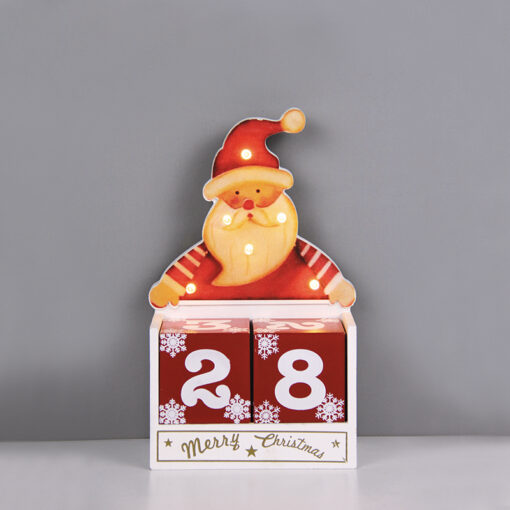 WOODEN SANTA CALENDAR 6 LED WW ΛΑΜΠΑΚΙΑ ΜΠ/ΡΙΕΣ (2AAΑ) IP20 12.5X6.7X20.5M ACA – X0561108
