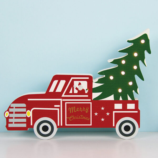 WOODEN CAR 8 LED WW ΛΑΜΠΑΚΙΑ ΜΠ/ΡΙΕΣ (2AA) IP20 24.5Χ2.5X19.5CM ACA – X0581103