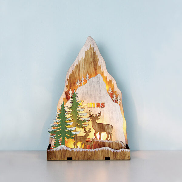 PLYWOOD CHRISTMAS TREE 8 LED WW ΛΑΜΠΑΚΙΑ ΜΠ/ΡΙΕΣ (2AA) IP20 14.3X5.5X21.5CM ACA – X0581104