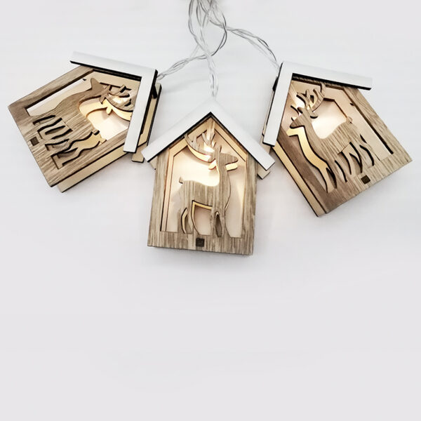 WOODEN HOUSE REINDEER HEAD, 10 LED ΛΑΜΠ. ΣΕΙΡΑ ΜΠΑΤ.(3xAA), WW,IP20, 135+30cm, ΔΙΑΦ. ΚΑΛ. ΤΡΟΦ. ACA – X061011208