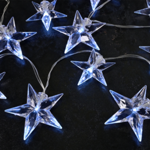 “PLASTIC BIG&MEDIUM STARS”, 10 LED ΛΑΜΠ. ΣΕΙΡΑ ΜΠΑΤ. (3xAA), WW,IP20, 135+30cm, ΔΙΑΦ. ΚΑΛ. ΤΡΟΦ. ACA – X061011242