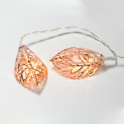 “METAL LEAVES” 10LED ΛΑΜΠΑΚ ΣΕΙΡΑ ΜΠΑΤΑΡ.(3xAA)ΘΕΡΜΟ ΛΕΥΚΟ ΧΑΛΚΙΝΟ ΜΕΤΑΛΛΟ IP20 135+30cm  ΔΙΑΦΑΝ ACA – X061011252
