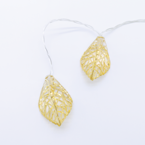 “METAL LEAVES” 10LED ΛΑΜΠΑΚ ΣΕΙΡΑ ΜΠΑΤΑΡ.(3xAA)ΘΕΡΜΟ ΛΕΥΚΟ ΧΡΥΣΟ ΜΕΤΑΛΛΟ IP20 135+30cm  ΔΙΑΦΑΝ ΚΑ ACA – X061011253