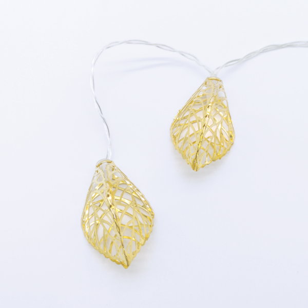 “METAL LEAVES” 10LED ΛΑΜΠΑΚ ΣΕΙΡΑ ΜΠΑΤΑΡ.(3xAA)ΘΕΡΜΟ ΛΕΥΚΟ ΧΡΥΣΟ ΜΕΤΑΛΛΟ IP20 135+30cm  ΔΙΑΦΑΝ ΚΑ ACA – X061011253