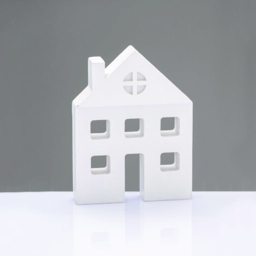WOODEN DECORATIVE WHITE HOUSE  ΜΟΤΙΦ 10,5*2*8cm ACA – X061069
