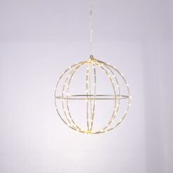 D30CM SILVER BALL 144 ΜΙΝΙ LED ΛΑΜ, WW, ΑΣΗΜΙ ΚΑΛΩΔ. ΧΑΛΚΟΥ,ΑΝΤΑΠΤ.(4.5VDC),IP44, 3M ΔΙΑΦ. ΚΑΛ. ACA – X0614414226