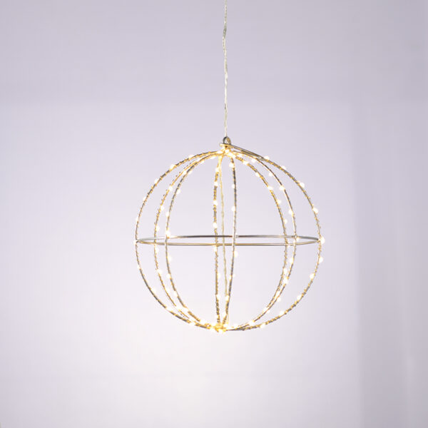 D30CM SILVER BALL 144 ΜΙΝΙ LED ΛΑΜ, WW, ΑΣΗΜΙ ΚΑΛΩΔ. ΧΑΛΚΟΥ,ΑΝΤΑΠΤ.(4.5VDC),IP44, 3M ΔΙΑΦ. ΚΑΛ. ACA – X0614414226