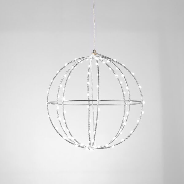 D30CM SILVER BALL 144 ΜΙΝΙ LED ΛΑΜ, CW, ΑΣΗΜΙ ΚΑΛΩΔ. ΧΑΛΚΟΥ,ΑΝΤΑΠΤ.(4.5VDC),IP44, 3M ΔΙΑΦ ΚΑΛ ACA – X0614424226