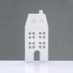 WOODEN DECORATIVE WHITE HOUSE   ΜΟΤΙΦ 6,5*2*14,5cm ACA – X061471