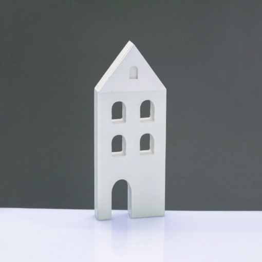 WOODEN DECORATIVE WHITE HOUSE  ΜΟΤΙΦ 7*2*18cm ACA – X061870