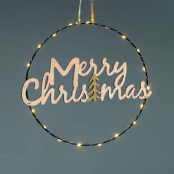 HANGING MERRY CHRISTMAS TREE 20 MINI LED ΘΕΡΜΟ ΛΑΜΠ ΜΠΑΤ 2*CR2032 (ΣΥΜΠΕΡ) IP20 ΔΙΑΜ:26cm 30cm ΚΑΛ ACA – X062019260
