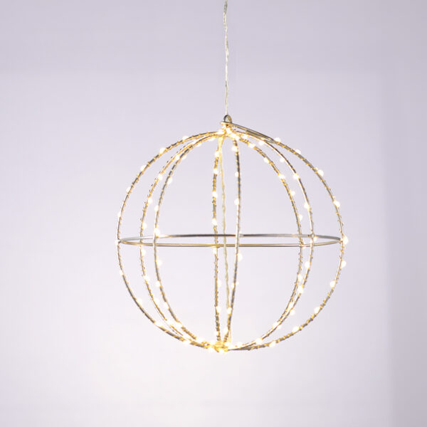 D40CM SILVER BALL 240 ΜΙΝΙ LED ΛΑΜ, WW, ΑΣΗΜΙ ΚΑΛΩΔ. ΧΑΛΚΟΥ,ΑΝΤΑΠΤ.(4.5VDC),IP44, 3M ΔΙΑΦ ΚΑΛ ACA – X0624014226