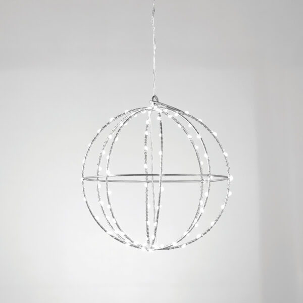 D40CM SILVER BALL 240 ΜΙΝΙ LED ΛΑΜ, CW, ΑΣΗΜΙ ΚΑΛΩΔ. ΧΑΛΚΟΥ,ΑΝΤΑΠΤ.(4.5VDC),IP44, 3M ΔΙΑΦ ΚΑΛ ACA – X0624024226