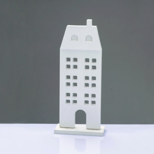 WOODEN DECORATIVE WHITE HOUSE  ΜΟΤΙΦ 11.5*5*27,5cm ACA – X062768