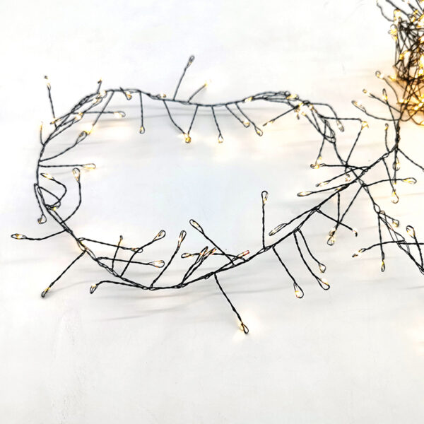 300 CLUSER LED ΛΑΜΠΑΚ ΣΕΙΡΑ, WW, ΜΑΥΡΟ ΚΑΛΩΔ. ΧΑΛΚΟΥ,ΑΝΤΑΠΤ.(4.5VDC) & 8 ΠΡΟΓΡΑΜ.,IP44  3m+3m 6W ACA – X063001477