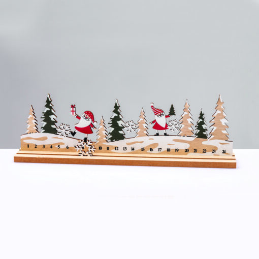 WOODEN XMAS COUNTDOWN WITH SANTA ΔΙΑΚΟΣΜHTIKO ΜΟΤΙΦ 33x5x10cm ACA – X063361