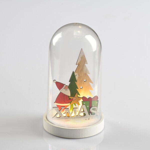 SANTA, PLASTIC SNOWY COVER BALL 5 MINI LED ΛΑΜΠΑΚΙΑ ΜΠΑΤ. (2xAAA), WW,IP20, D11X19CM ACA – X06511216