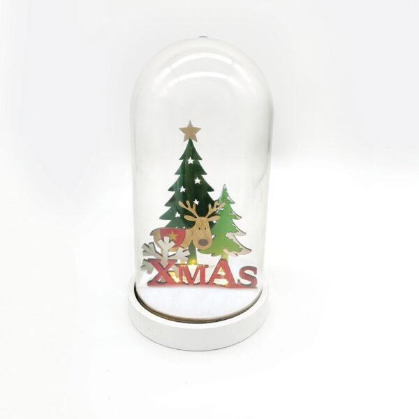 DEER, PLASTIC SNOWY COVER BALL 5 MINI LED ΛΑΜΠ. ΜΠΑΤ. (2xAAA), WW,IP20, D11X19CM ACA – X06511217