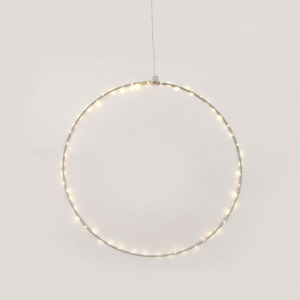 D40CM SILVER ROUND 55 ΜΙΝΙ LED ΛΑΜ, WW, ΑΣΗΜΙ ΚΑΛΩΔ. ΧΑΛΚΟΥ,ΑΝΤΑΠΤ.(3VDC),IP44, 3M ΔΙΑΦ ΚΑΛ ACA – X065514227