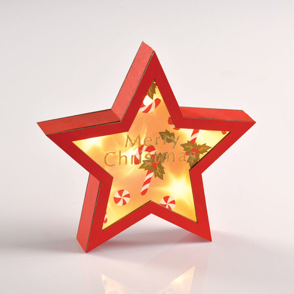 WOODEN RED STAR 6 MINI LED ΛΑΜΠΑΚΙΑ ΜΠΑΤ. (2xAAA), WW,IP20, 23X5X22CM ACA – X06611221
