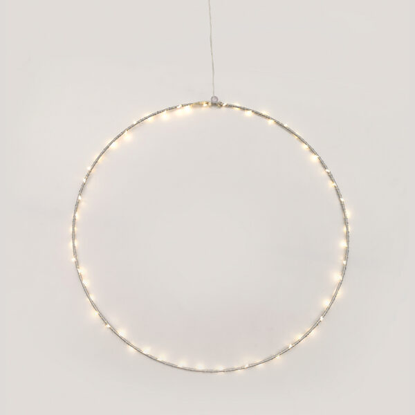 D50CM SILVER ROUND 65 ΜΙΝΙ LED ΛΑΜ, WW, ΑΣΗΜΙ ΚΑΛΩΔ. ΧΑΛΚΟΥ,ΑΝΤΑΠΤ.(3VDC),IP44, 3M ΔΙΑΦ ΚΑΛ ACA – X066514227