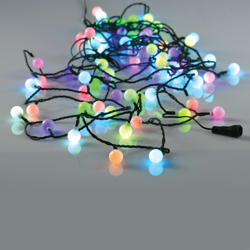 WHITE BALL 80 RGBY LED ΛΑΜΠAKIA ΣΕΙΡΑ, 10CM, ΑΝΤΑΠΤ (4.5V) & ΠΡΟΓΡ., ΕΠΕΚΤ (ΜΑΧ 3) IP44, 8m+3m ACA – X068034101