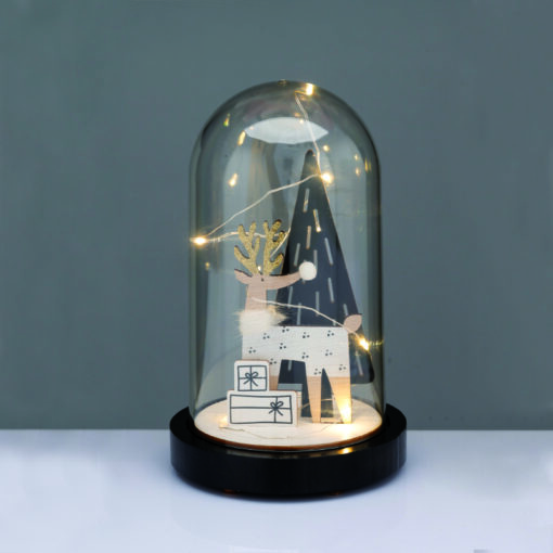 WOODEN DEER WITH PLASTIC COVER(XMAS TREE) 8MINI LED ΔΙΑΚ ΘΕΡΜ ΛΑΜΠ ΜΠΑΤ 2ΧΑΑΑ(ΣΥΜΠΕΡΙΛ)ΔΙΑΜ11*19cm ACA – X06811264