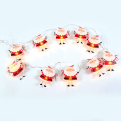 PLASTIC SANTA, 10 LED ΛΑΜΠ. ΣΕΙΡΑ ΜΠΑΤ. (2xAA), WW,IP20, 135+30cm, ΔΙΑΦ ΚΑΛ ΤΡΟΦ. ACA – X07101124