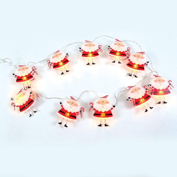 PLASTIC SANTA, 10 LED ΛΑΜΠ. ΣΕΙΡΑ ΜΠΑΤ. (2xAA), WW,IP20, 135+30cm, ΔΙΑΦ ΚΑΛ ΤΡΟΦ. ACA – X07101124