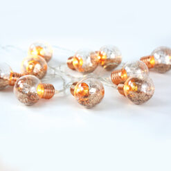 GLASS COPPER LED BULB  10 LED ΛΑΜΠAKIA ΣΕΙΡΑ ΜΠΑΤ. (2xAA), WW,IP20, 135+30cm, ΔΙΑΦ ΚΑΛ ΤΡΟΦ. ACA – X07101136
