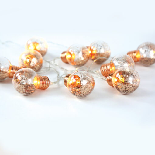 GLASS COPPER LED BULB  10 LED ΛΑΜΠAKIA ΣΕΙΡΑ ΜΠΑΤ. (2xAA), WW,IP20, 135+30cm, ΔΙΑΦ ΚΑΛ ΤΡΟΦ. ACA – X07101136