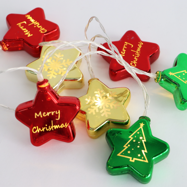 XMAS PLASTIC STAR,10 LED ΛΑΜΠ. ΣΕΙΡΑ,ΜΠΑΤ. (2xAA),WW,IP20,15cm ,150+30cm ΚΑΛ. ΤΡΟΦ. ACA – X07101163