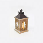 WOODEN & METAL LANTERN ΛΕΥΚΟ ΚΕΡΙ, 1 LED ΛΑΜΠ. ΜΠΑΤ. (3xAAA), WW,IP44, Φ14Χ31CM ACA – X0711109
