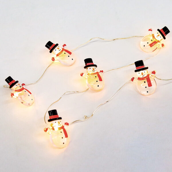 SNOWMAN 15 MINI LED ΛΑΜΠΑΚIA ΣΕΙΡΑ, WW, ΑΣΗΜΙ ΚΑΛΩΔ. ΧΑΛΚΟΥ, MΠΑΤ. (2ΑΑ),IP20, 140+30CM ΔΙΑΦ ΚΑΛ ACA – X07151102