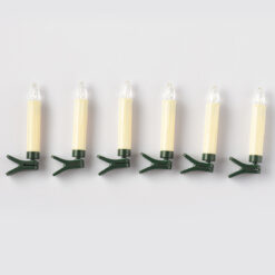 6 WHITE MINI CLIPS CANDLES, 6*1  LED ΛΑΜΠ. ΜΠΑΤ. (6*AAA), WW,IP20, φ1.5X10.5cm ACA – X0761121