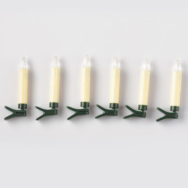 6 WHITE MINI CLIPS CANDLES, 6*1  LED ΛΑΜΠ. ΜΠΑΤ. (6*AAA), WW,IP20, φ1.5X10.5cm ACA – X0761121