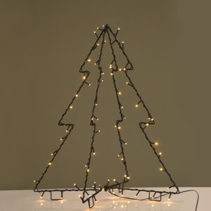 METAL FOLDABLE TREE, 74 LED ΛΑΜΠ. ΣΕΙΡΑ WW ΑΝΤΑΠ(3.5V)ΣΤΑΘ. ΜΑΥΡΟ ΚΑΛ.IP44 55Χ65CM, 4Μ ΚΑΛ ΤΡΟΦ ACA – X07751446