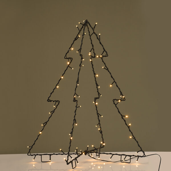 METAL FOLDABLE TREE, 74 LED ΛΑΜΠ. ΣΕΙΡΑ WW ΑΝΤΑΠ(3.5V)ΣΤΑΘ. ΜΑΥΡΟ ΚΑΛ.IP44 55Χ65CM, 4Μ ΚΑΛ ΤΡΟΦ ACA – X07751446